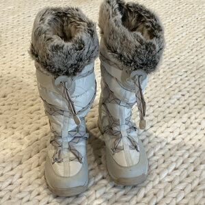 Cozy Women's Winter Boots with Faux Fur Trim - Gray